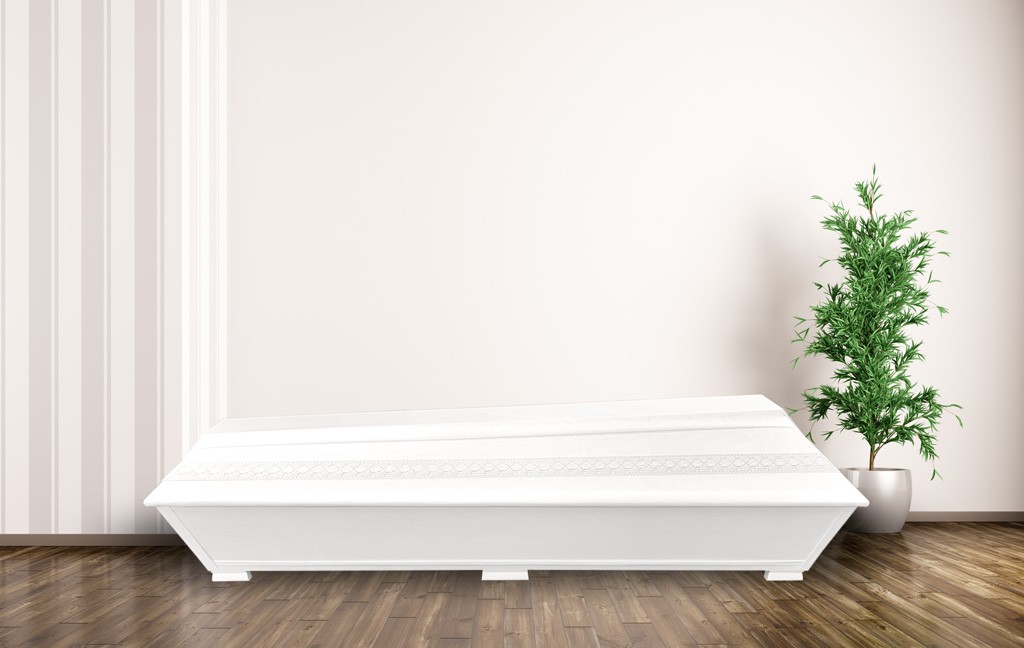 Coffin with a lace