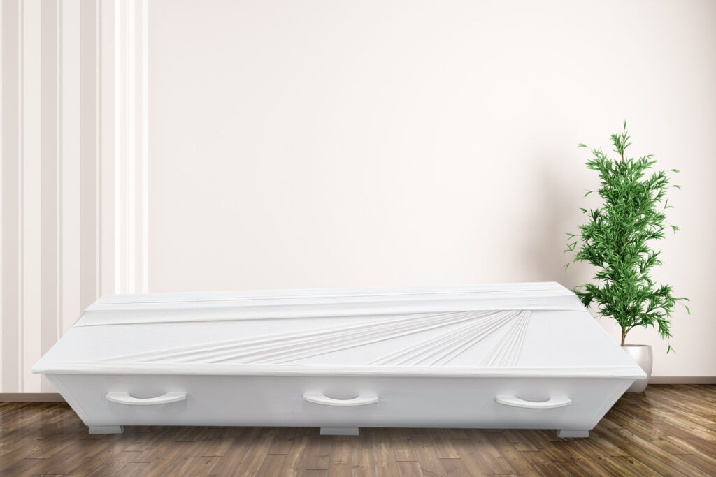 Coffin with 3 beams
