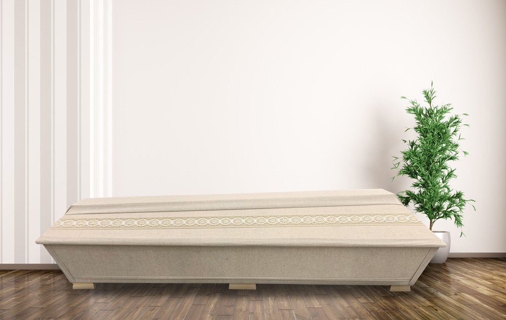 Coffin with a lace