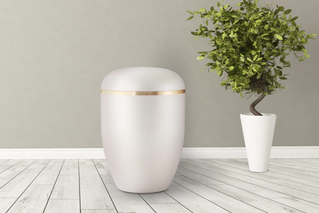 Biolagunev urn UX1 Helmenvalkoinen