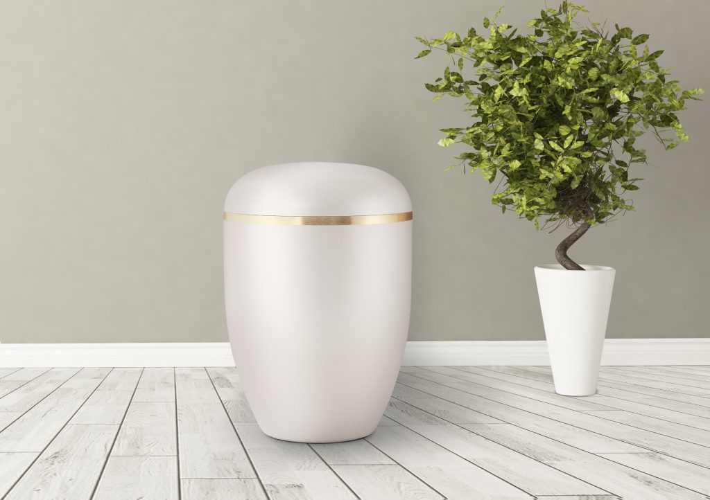 Biolagunev urn UX1 Helmenvalkoinen
